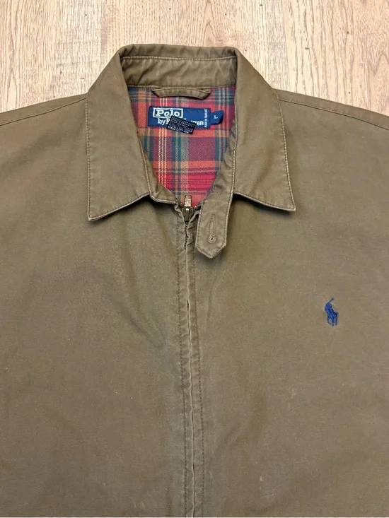 Vintage 90’s Polo Ralph Lauren Harrington Jacket Brown Large - Picture 3 of 5